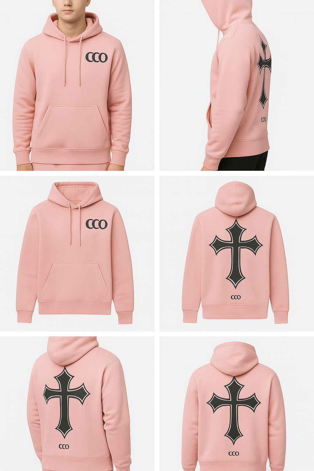 Flashy Cross - Logo Pink Hood
