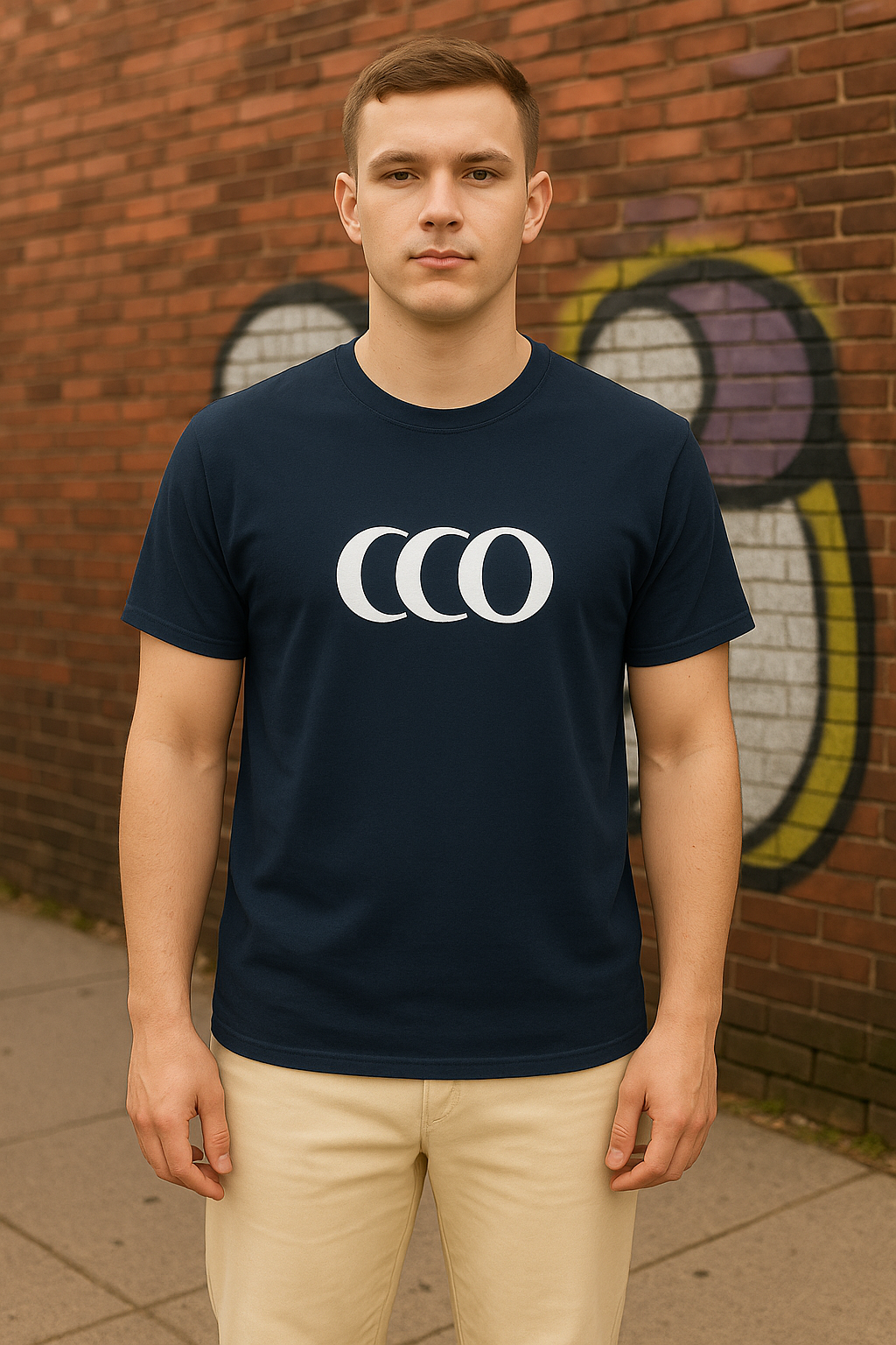 Navy Blue T-Shirt Logo - Cross