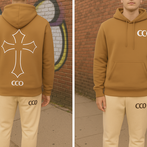 Brown Logo - Cross Hoodie